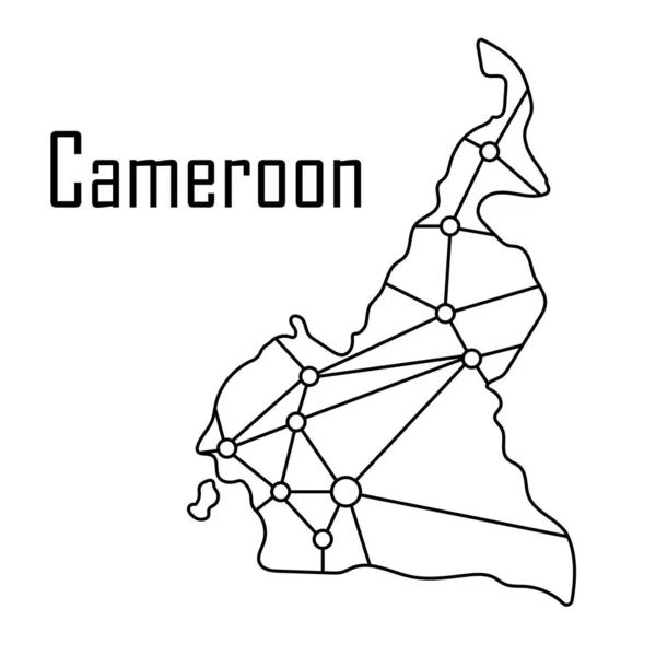 Camerún Mapa Icono Vector Ilustración — Vector de stock