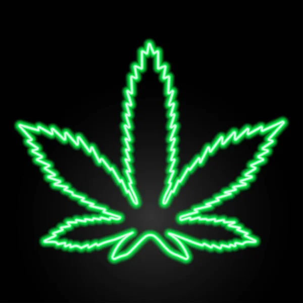 Marijuana Neon Sign Modern Glowing Banner Design Colorful Modern Design — Stock Vector