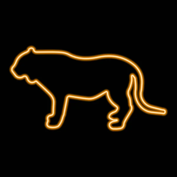 Tygrys Neon Znak Nowoczesny Świecący Baner Design Kolorowe Nowoczesne Trendy — Wektor stockowy