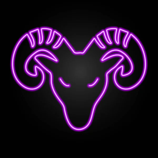 Vädur Zodiac Tecken Neon Modern Glödande Banner Design Färgglada Moderna — Stock vektor