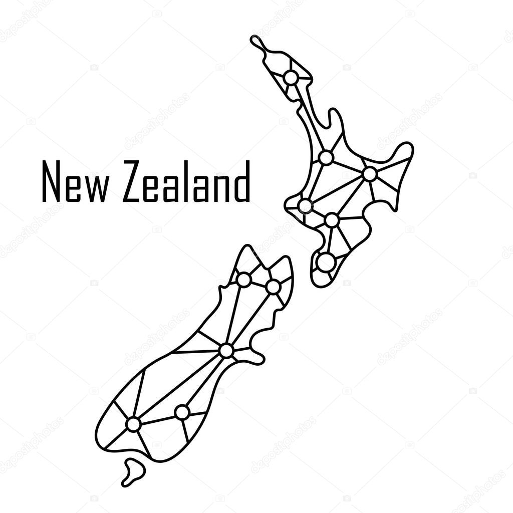 New Zealand map, vector illustration.
