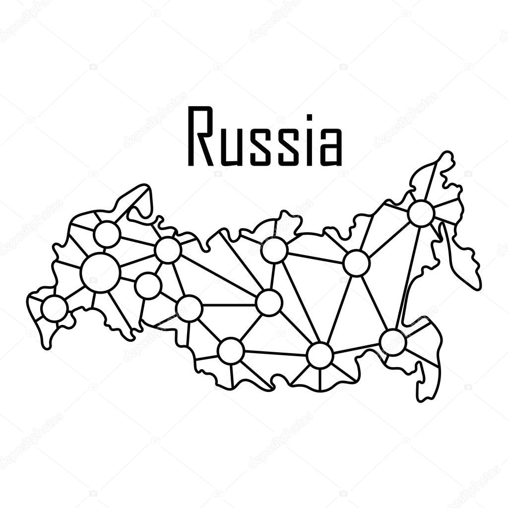 Russia map icon, vector illustration.