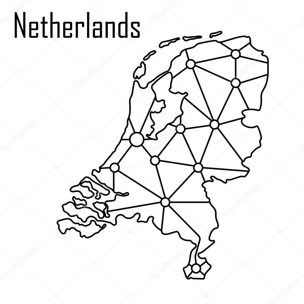 Netherlands map icon, vector illustration.