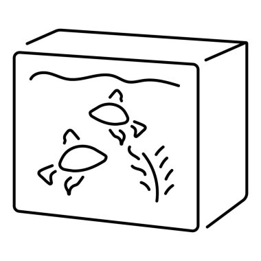 aquarium icon on white background, vector illustration.