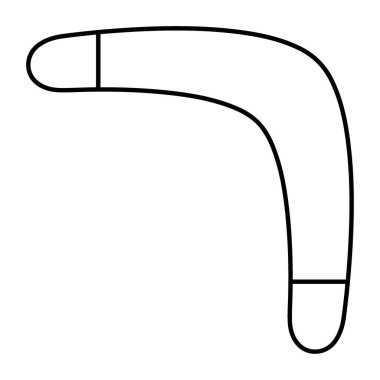 Beyaz arkaplanda bumerang simgesi, vektör illüstrasyonu.