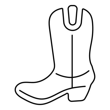 cowboy shoes icon isolated on white background, vector illustrat
