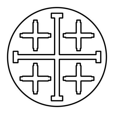 christian cross icon isolated on white background, vector illust