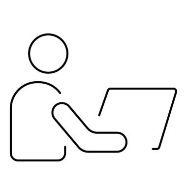 distant work icon isolated on white background, vector illustrat