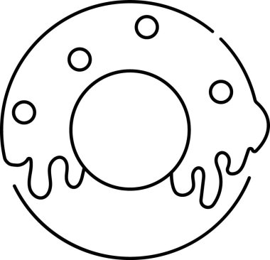 donut simgesi beyaz arkaplanda izole edildi, vektör illüstrasyonu.