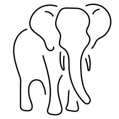 elephant icon isolated on white background, vector illustration.