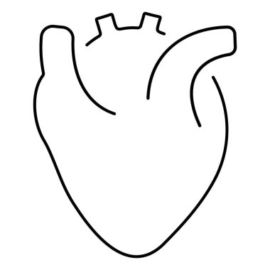 heart organ icon isolated on white background, vector illustrati