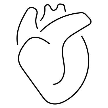 heart organ icon isolated on white background, vector illustrati