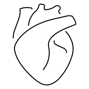 heart organ icon isolated on white background, vector illustrati