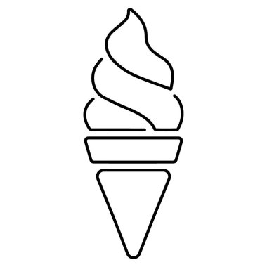 Beyaz arkaplanda dondurma simgesi, vektör illüstrasyonu.