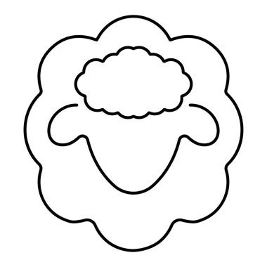 Beyaz arkaplanda kuzu simgesi, vektör illüstrasyonu.