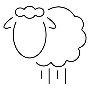 Beyaz arkaplanda kuzu simgesi, vektör illüstrasyonu.