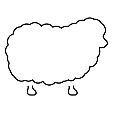 Beyaz arkaplanda kuzu simgesi, vektör illüstrasyonu.