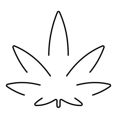 Beyaz arkaplanda marihuana simgesi, vektör illüstrasyonu.