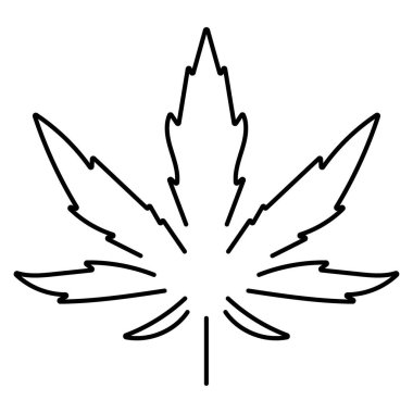 Beyaz arkaplanda marihuana simgesi, vektör illüstrasyonu.