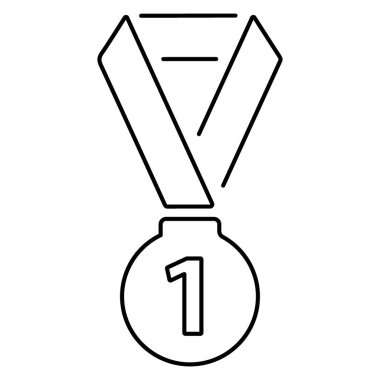 Beyaz arkaplanda madalya simgesi, vektör illüstrasyonu.