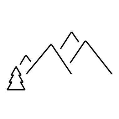 mountain icon on white background, vector illustration.