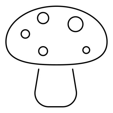 Beyaz arkaplanda mantar simgesi, vektör illüstrasyonu.