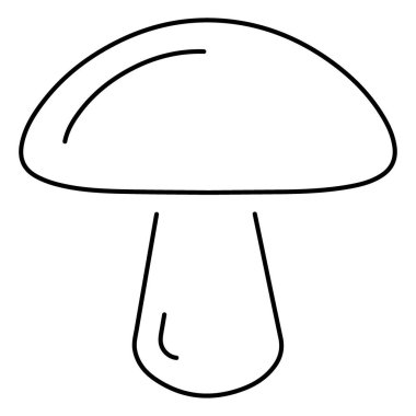 Beyaz arkaplanda mantar simgesi, vektör illüstrasyonu.