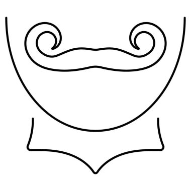 Beyaz arkaplanda bıyık simgesi, vektör illüstrasyonu.