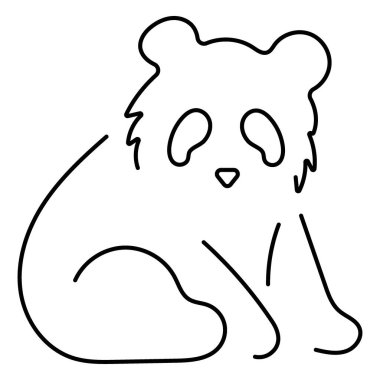 Beyaz arkaplanda izole edilmiş panda simgesi, vektör illüstrasyonu.