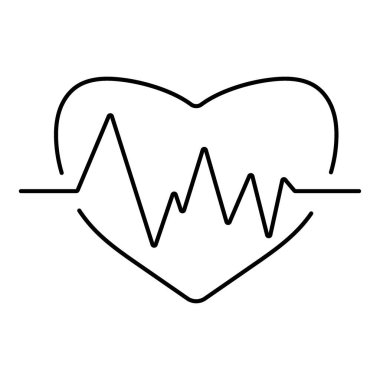 pulse icon isolated on white background, vector illustration.