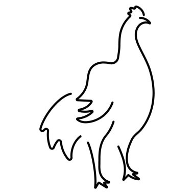 Beyaz arkaplanda izole horoz simgesi, vektör illüstrasyonu.