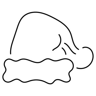 santa hat icon isolated on white background, vector illustration