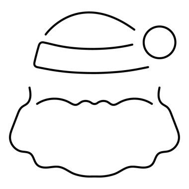 santa hat icon isolated on white background, vector illustration