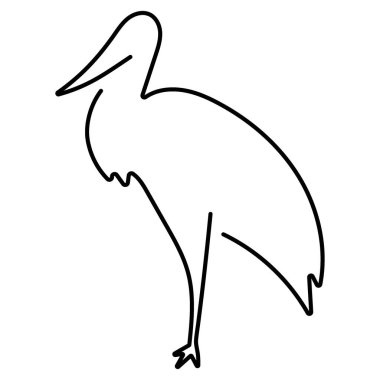 stork icon isolated on white background, vector illustration.