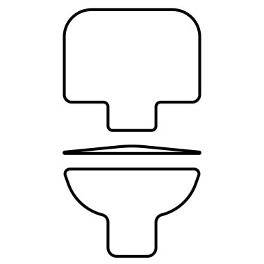 Beyaz arkaplanda tuvalet simgesi, vektör illüstrasyonu.