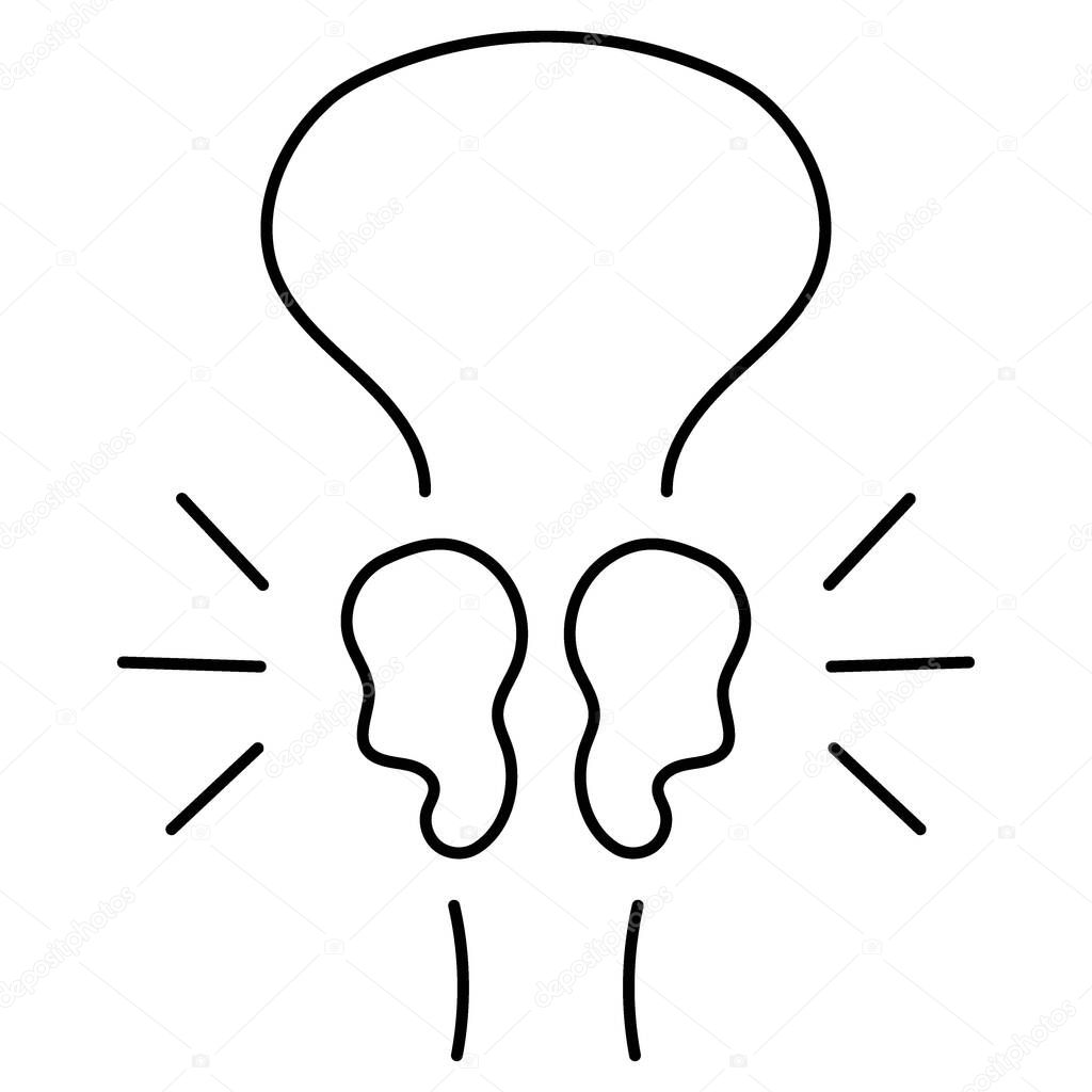 Prostatitis icon isolated on white background, vector illustrati