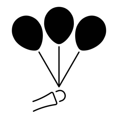 balloons icon on white background, vector illustration.