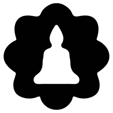 beyaz arka plan üzerinde budizm simgesi, vektör çizimi.