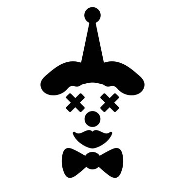 clown icon isolated on white background, vector illustration.