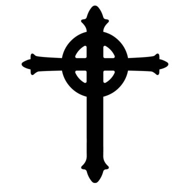christian cross icon isolated on white background, vector illust