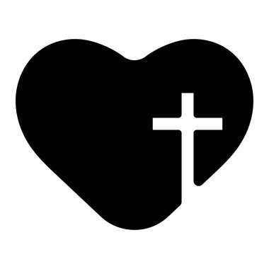 christian cross icon isolated on white background, vector illust