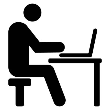 distant work icon isolated on white background, vector illustrat