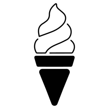 Beyaz arkaplanda dondurma simgesi, vektör illüstrasyonu.