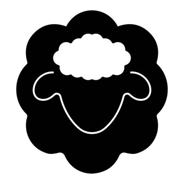 Beyaz arkaplanda kuzu simgesi, vektör illüstrasyonu.