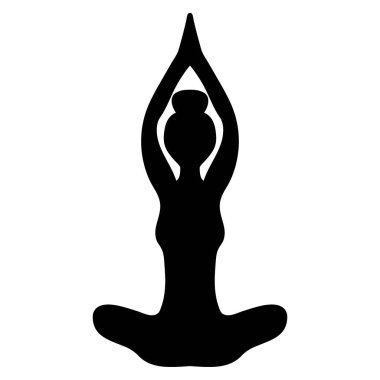 Beyaz arkaplanda meditasyon simgesi, vektör illüstrasyonu.