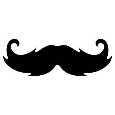 Beyaz arkaplanda bıyık simgesi, vektör illüstrasyonu.