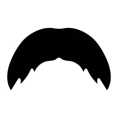 Beyaz arkaplanda bıyık simgesi, vektör illüstrasyonu.