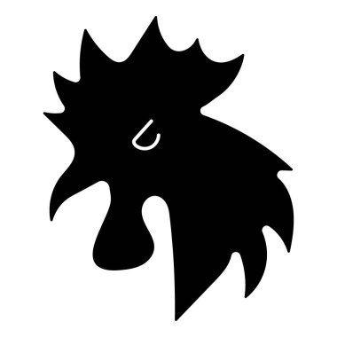 Beyaz arkaplanda izole horoz simgesi, vektör illüstrasyonu.