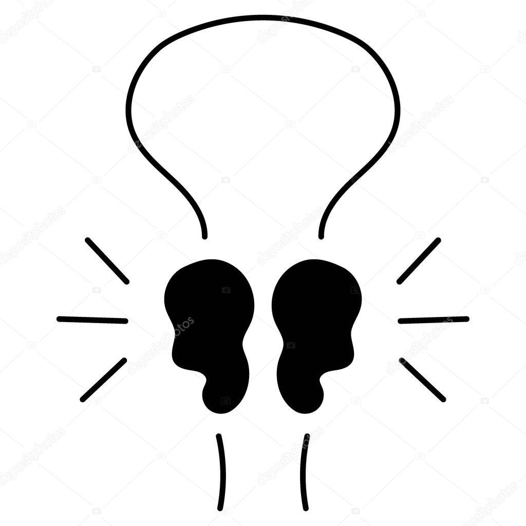 Prostatitis icon isolated on white background, vector illustrati