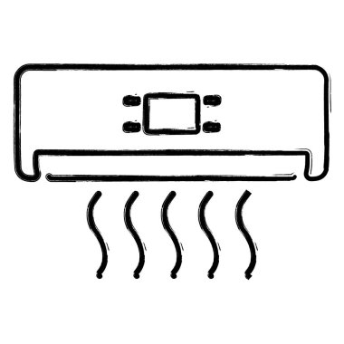 Klima simgesi, fırça darbeleri, vektör illüstrasyonu.
